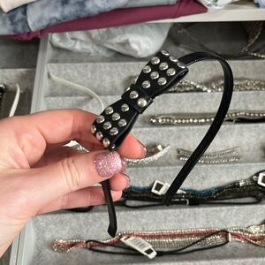 Black studded headband NEW